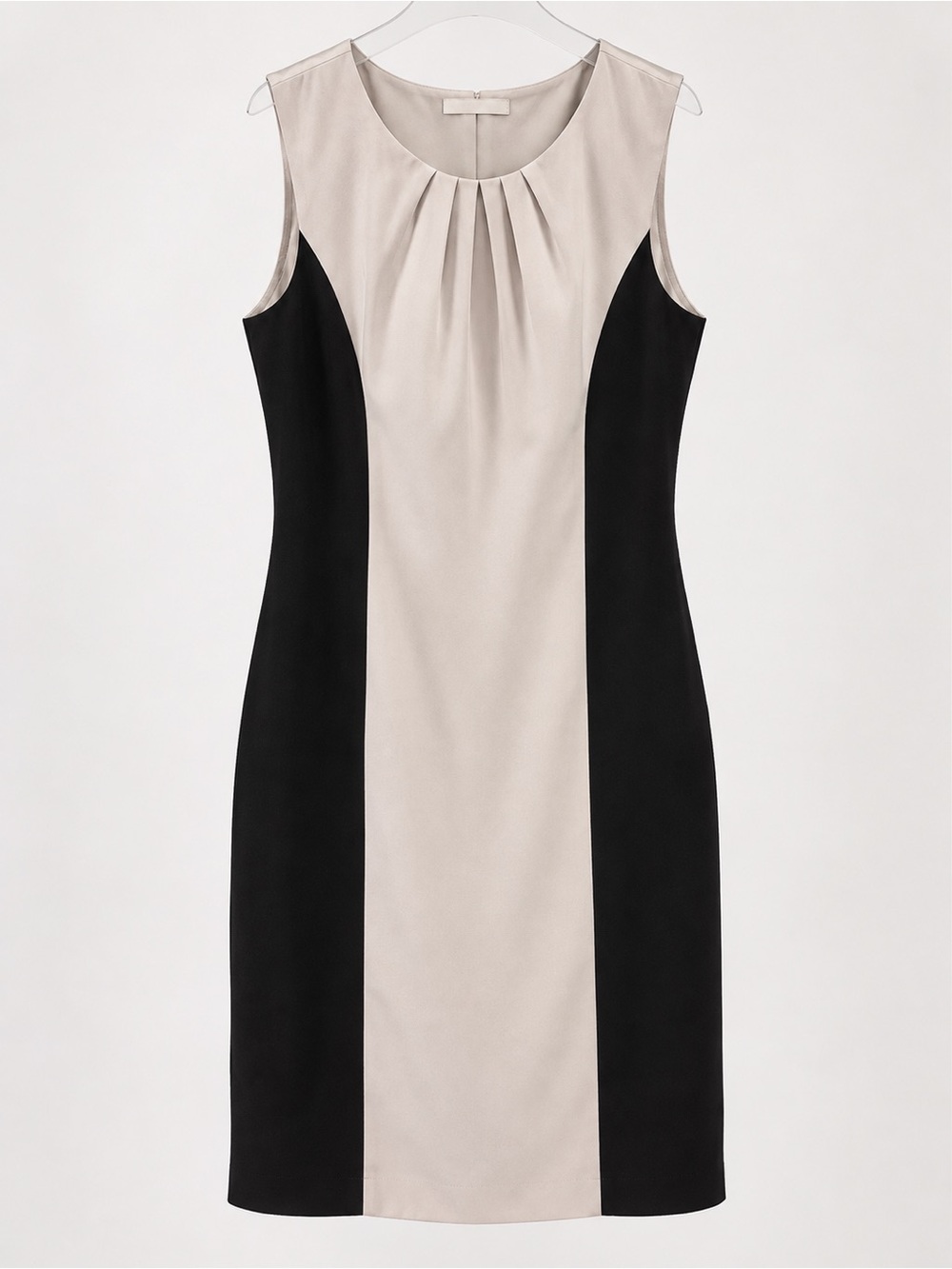 Elie Tahari Sleeveless Colorblock Sheath Dress in Black and Cream size 6